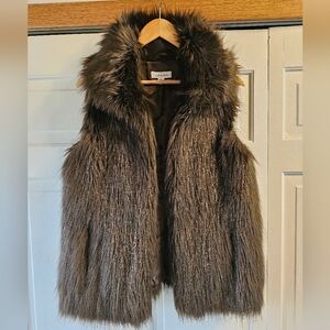 Calvin Klein Faux Fur Brown Vest Small